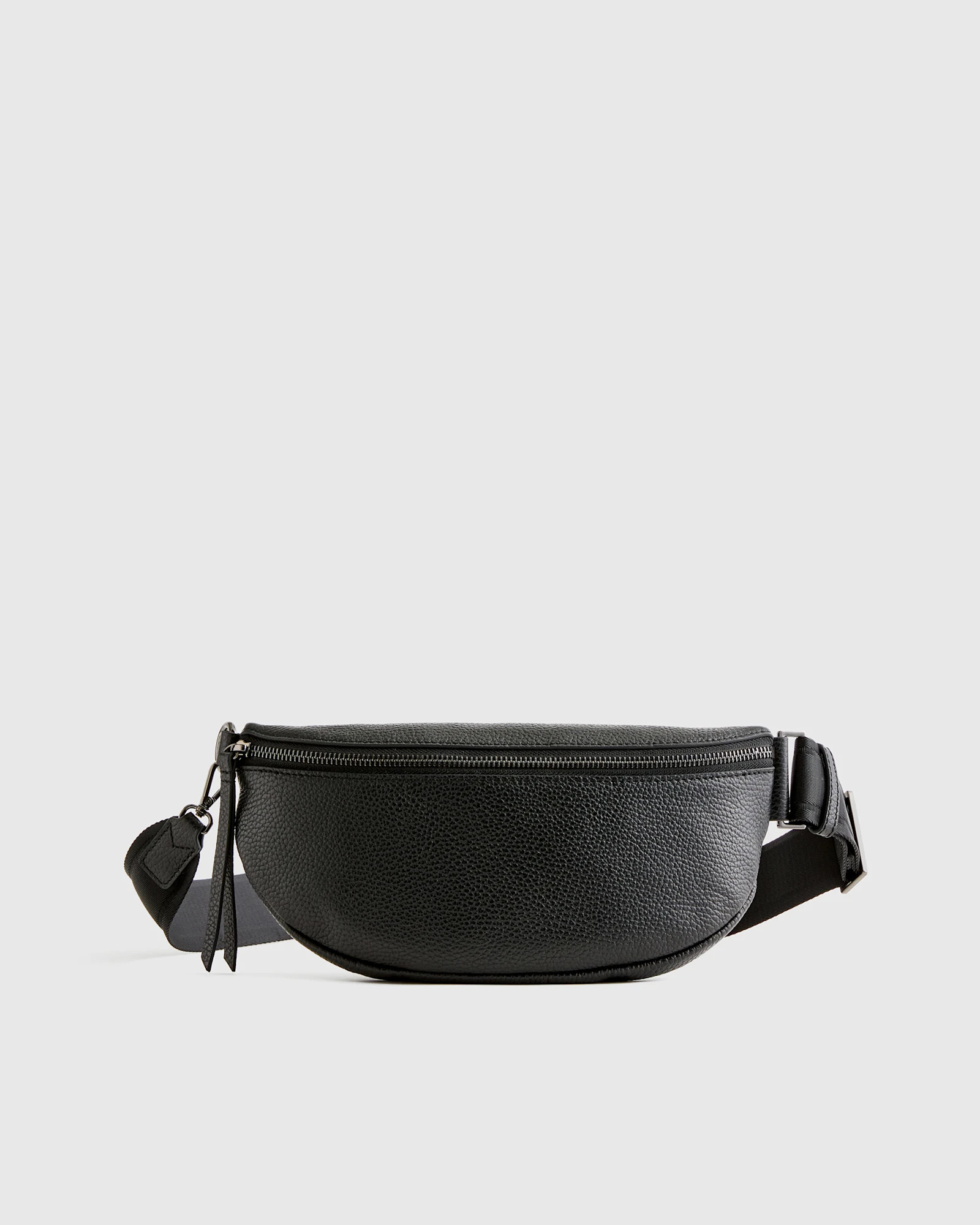 Italian Pebbled Leather Sling Bag in Black | Quince