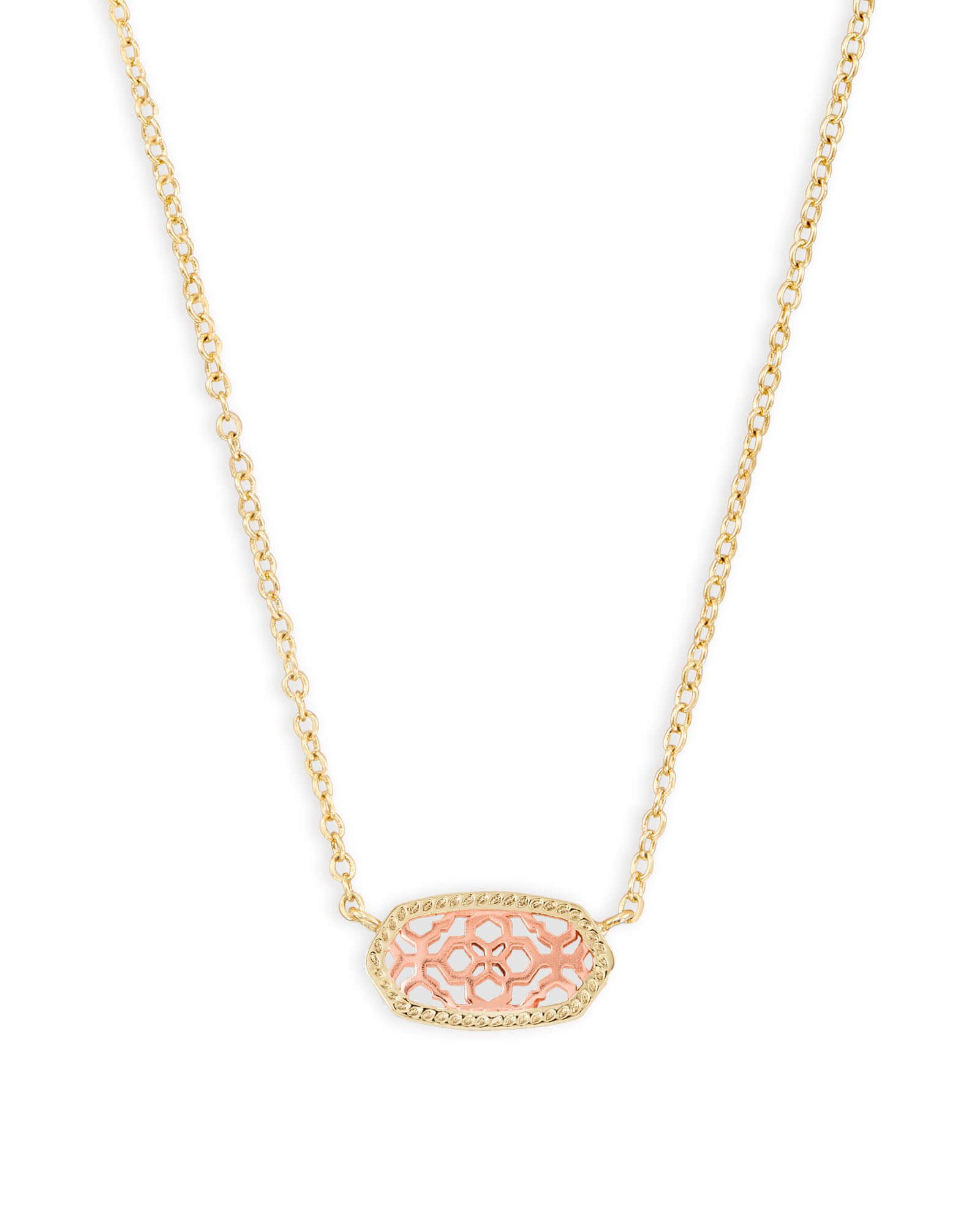 Elisa Gold Pendant Necklace in Rose Gold Filigree | Kendra Scott