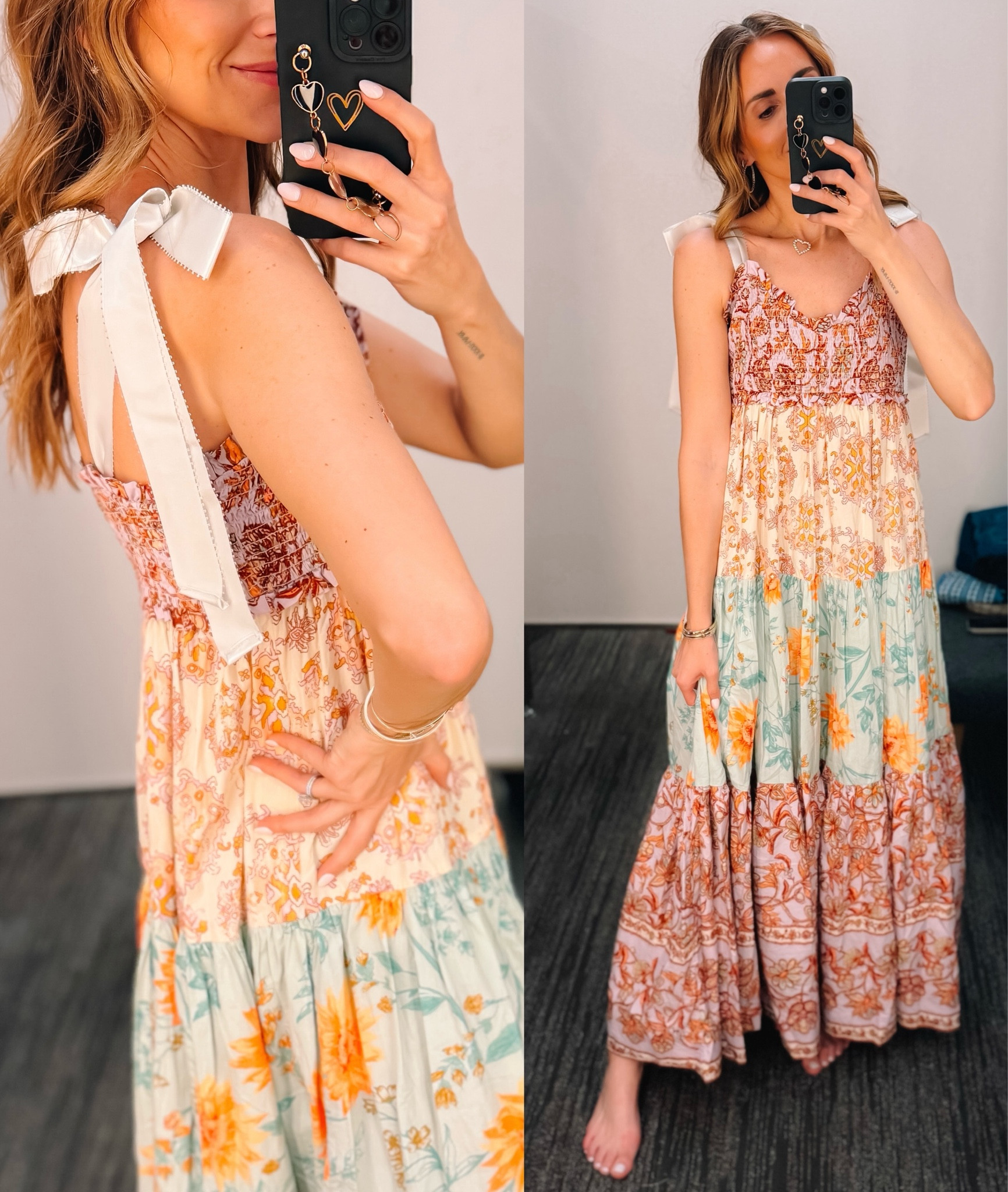 This free people dress is stunning in person. Love the bow detail