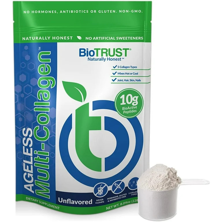 BioTrust Ageless Multi Collagen Protein Powder– 5 Collagen Types (I, II, III, V & X) for Hair, ... | Walmart (US)