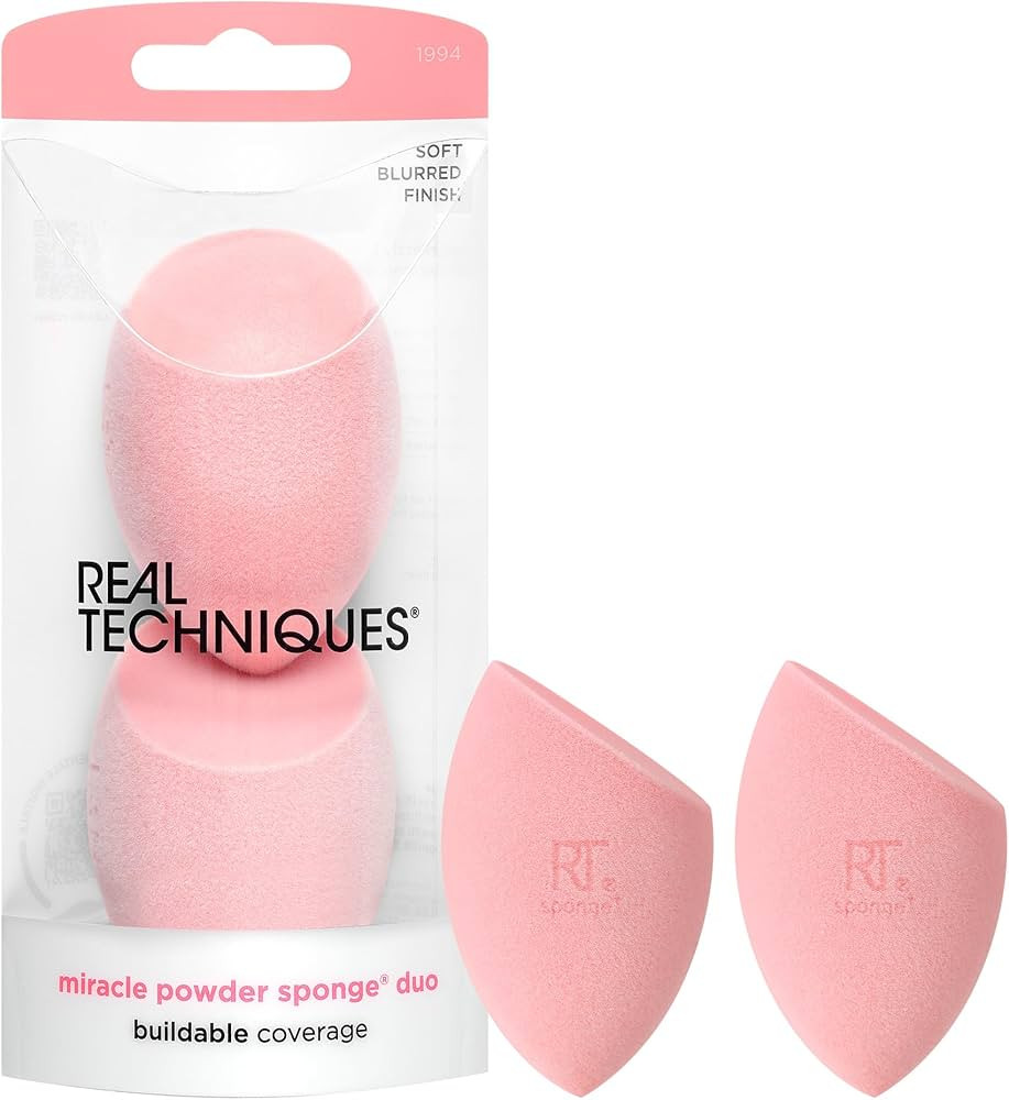 Real Techniques Miracle Powder Sponge, Makeup Blending Sponge For Powder Products, Set Makeup For... | Amazon (US)