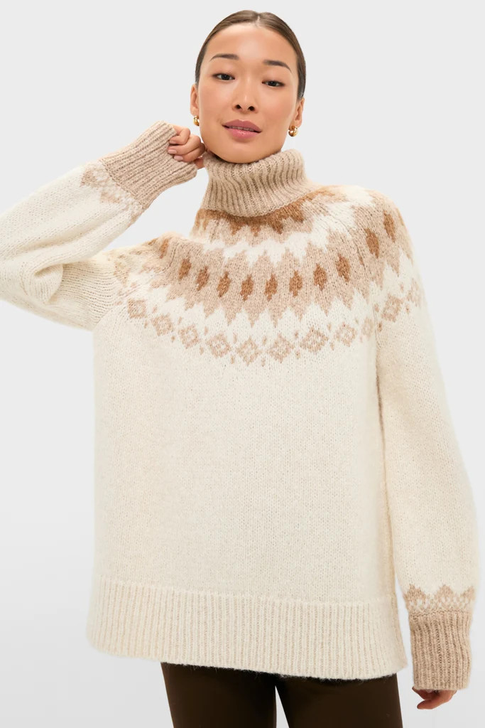 Ivory Camel Estelle Fair Isle Turtleneck | Tuckernuck (US)
