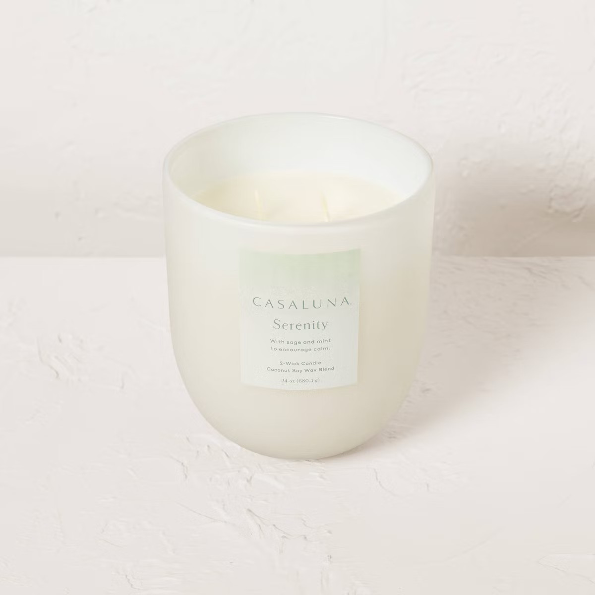 Serenity Core Frosted Glass Wellness Jar Candle White - Casaluna™ | Target