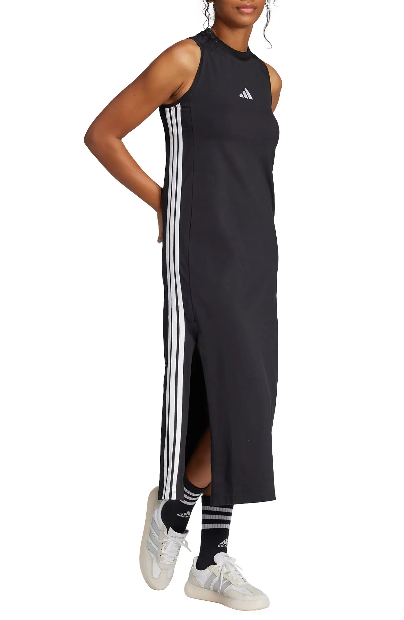 Essentials 3-Stripes Racerback Midi Dress (Women) | Nordstromrack | Nordstrom Rack