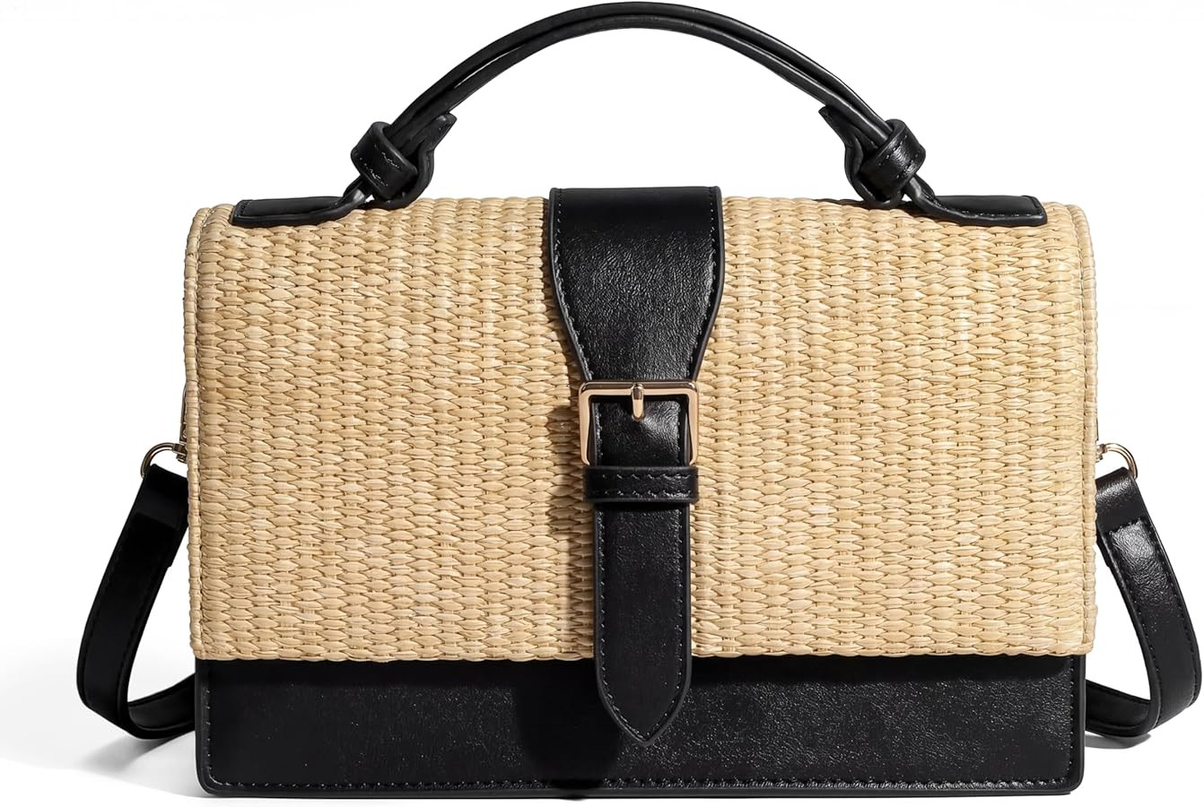 CHUNLI Summer Straw Crossbody Bag for Women Raffia Clutch Boho Shoulder Purse for Beach Vacation ... | Amazon (US)