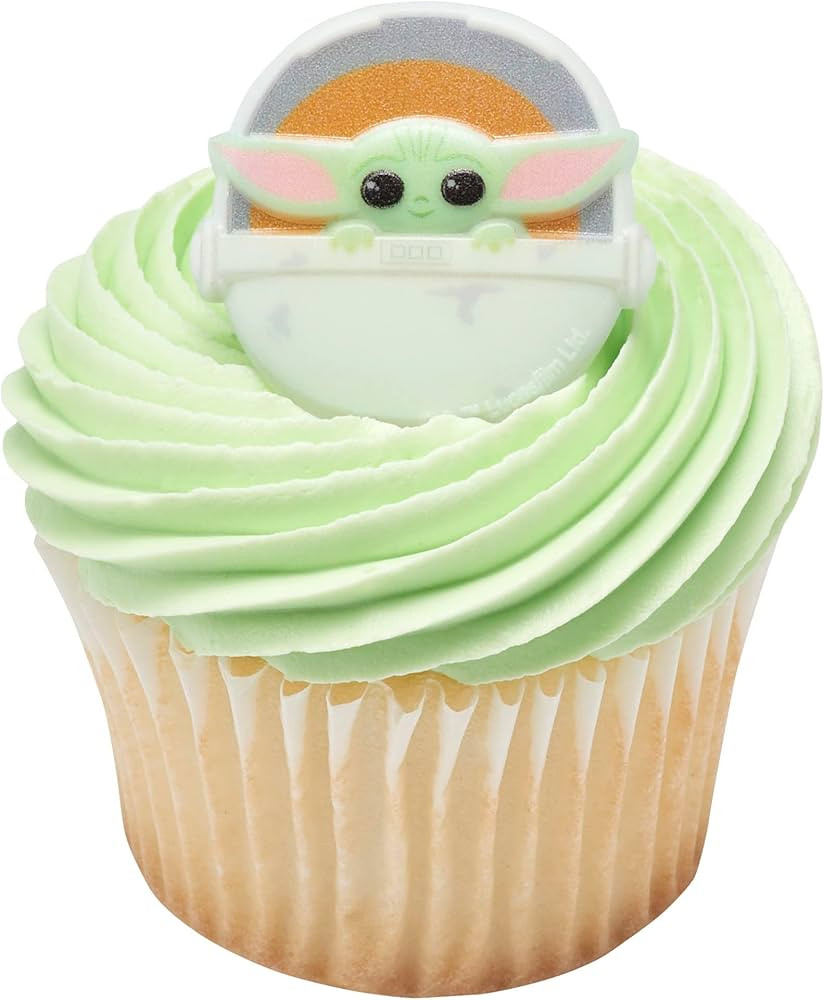 DECOPAC Star Wars The Mandalorian The Child Rings, Cupcake Decorations, Food Safe Cake Toppers ... | Amazon (US)