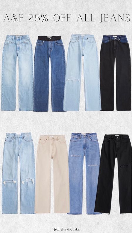 I liiiiive in Abercrombie jeans 🖤 All of these are the High Rise 90s Relaxed Jean!

#LTKsalealert #LTKstyletip #LTKSpringSale