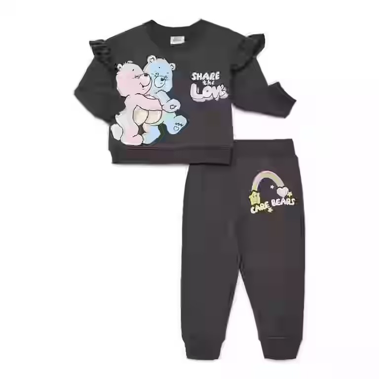 Care Bears Baby Girls Fleece Crewneck Top and Pants Set, Sizes 0M-24M | Walmart (US)