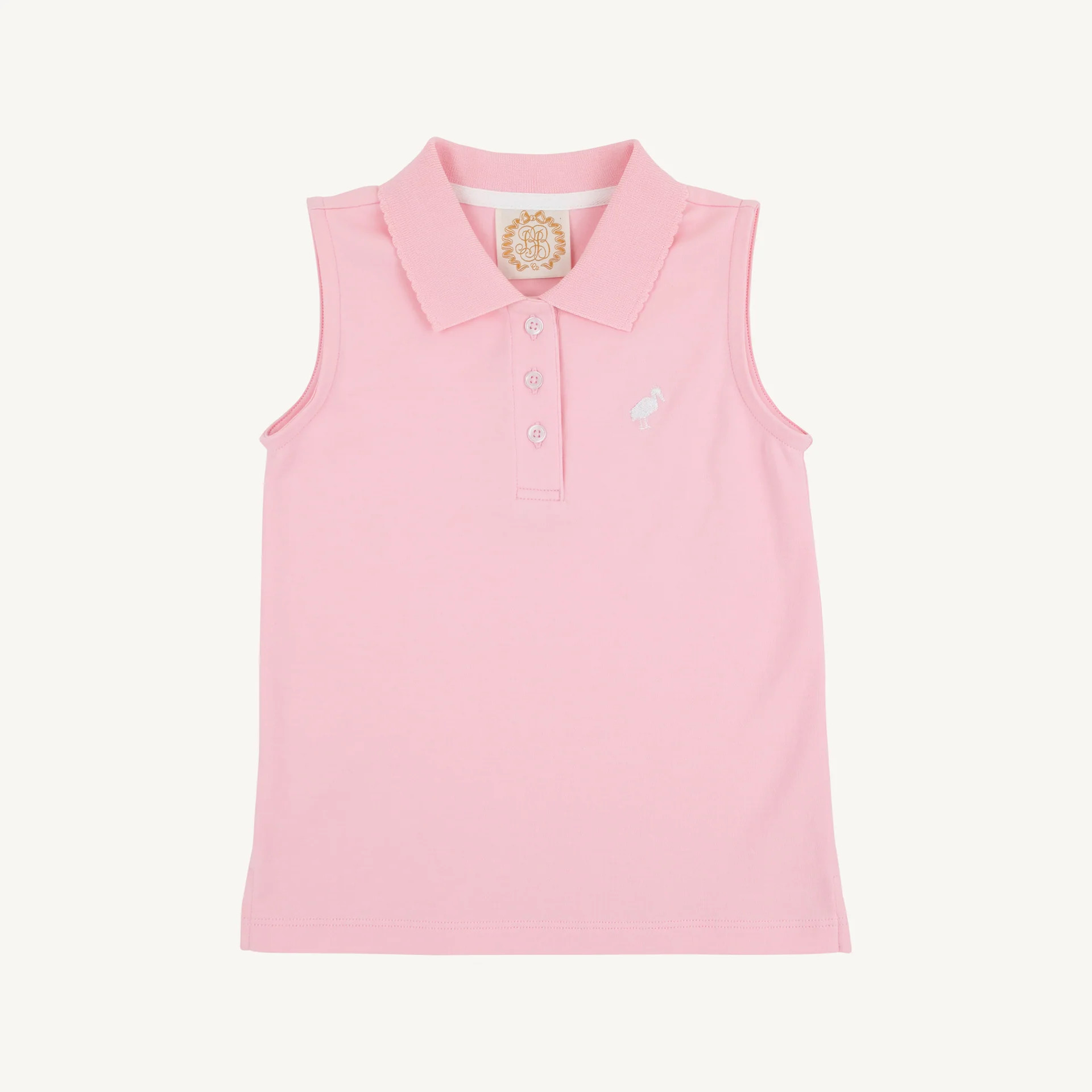 Sleeveless Anna Price Polo - Pier Party Pink with Worth Avenue White | The Beaufort Bonnet Company