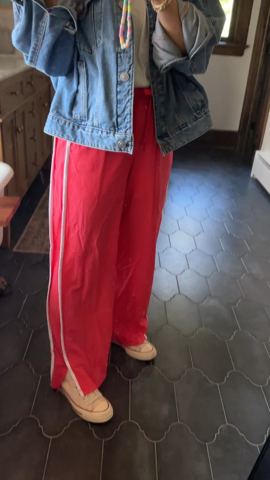 Target track pants and denim jacket 

#LTKFindsUnder50 #LTKOver40 #LTKStyleTip