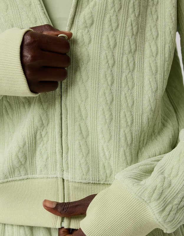 OFFLINE By Aerie Cable Lounge Full Zip | Aerie