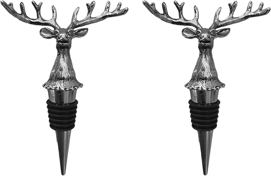 Wine Bottle Stopper, Decorative, 2-Pack, Vacuum Seal, Soft Reusable Silicone Cork for Leak Proof,... | Amazon (US)