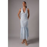 Womens Lace Maxi Dress - Blue - 16 | boohoo (US & Canada)