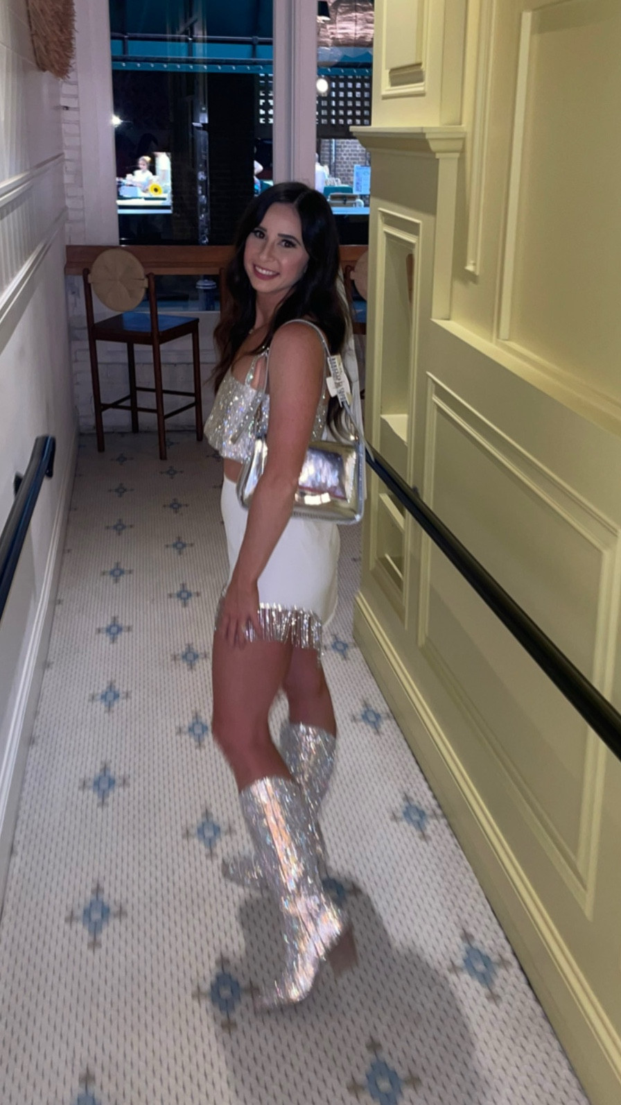 More sparkle the better! Last disco bachelorette outfit! 🤩

Bachelorette Wifey to be
White Bach outfit
Bachelorette outfit
Sparkle Bach outfit
Sparkle boots
Diamond cowboy boots
Glitter boots
Glitter crop top
Girls night out
Silver purse

#LTKbeauty #LTKwedding
#LTKstyletip

#LTKstyletip #LTKwedding #LTKfindsunder100