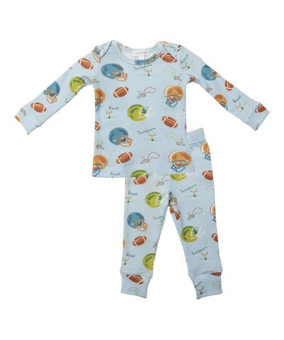 Blue & Green Footballs Loungewear Set - Infant, Toddler & Kids | Zulily