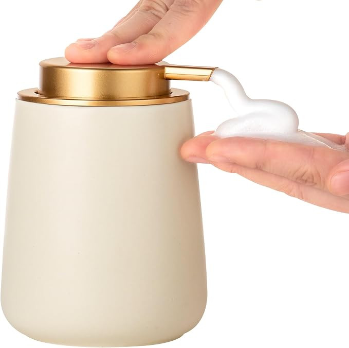 Enra Foaming Soap Dispenser,12 oz BModern Foam Soap Dispenser with Glod Pump for Bathroom,Kitchen... | Amazon (US)