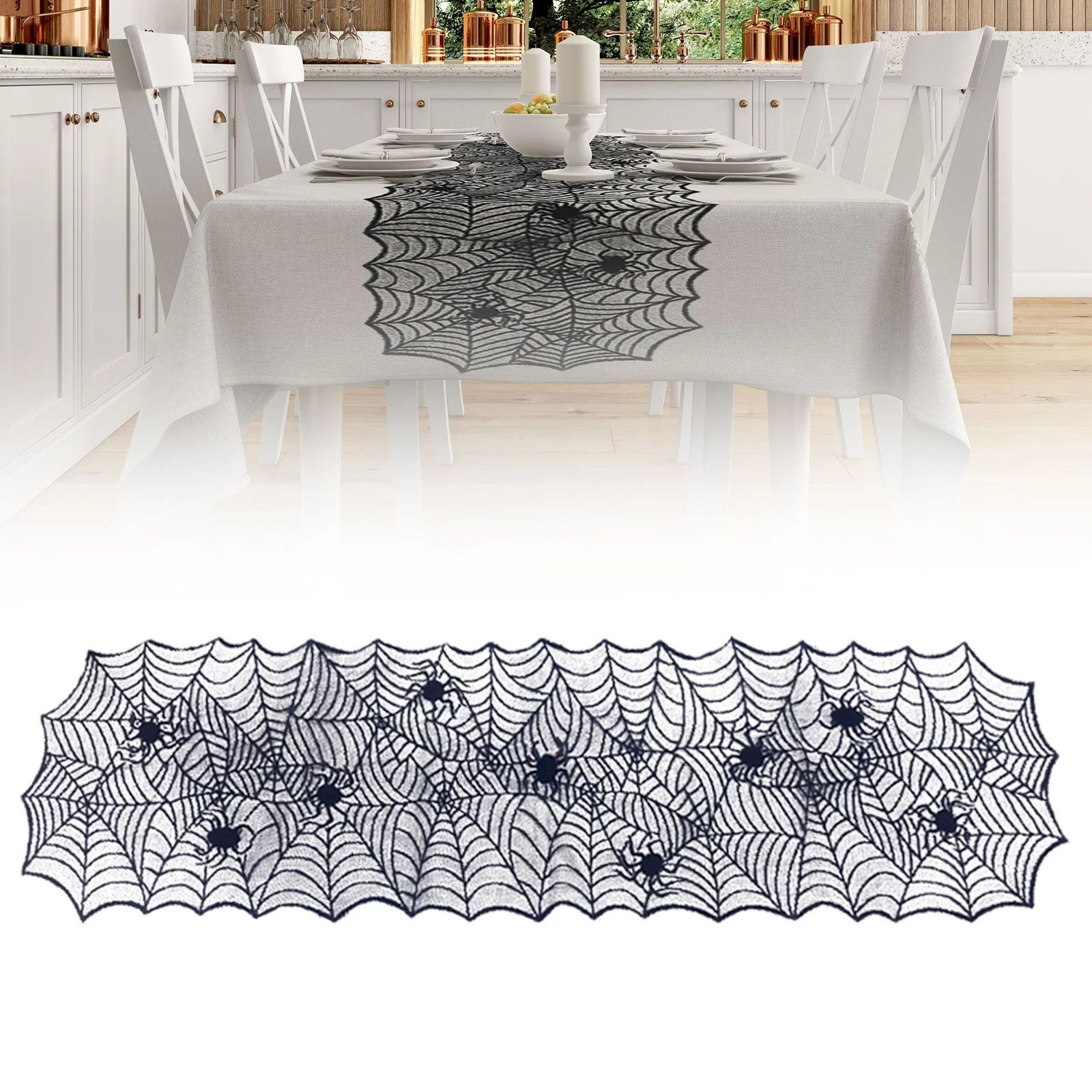 Clearance Table Cloth Halloween Table Runner Black Lace Table Runners For Halloween Table Decor C... | Walmart (US)
