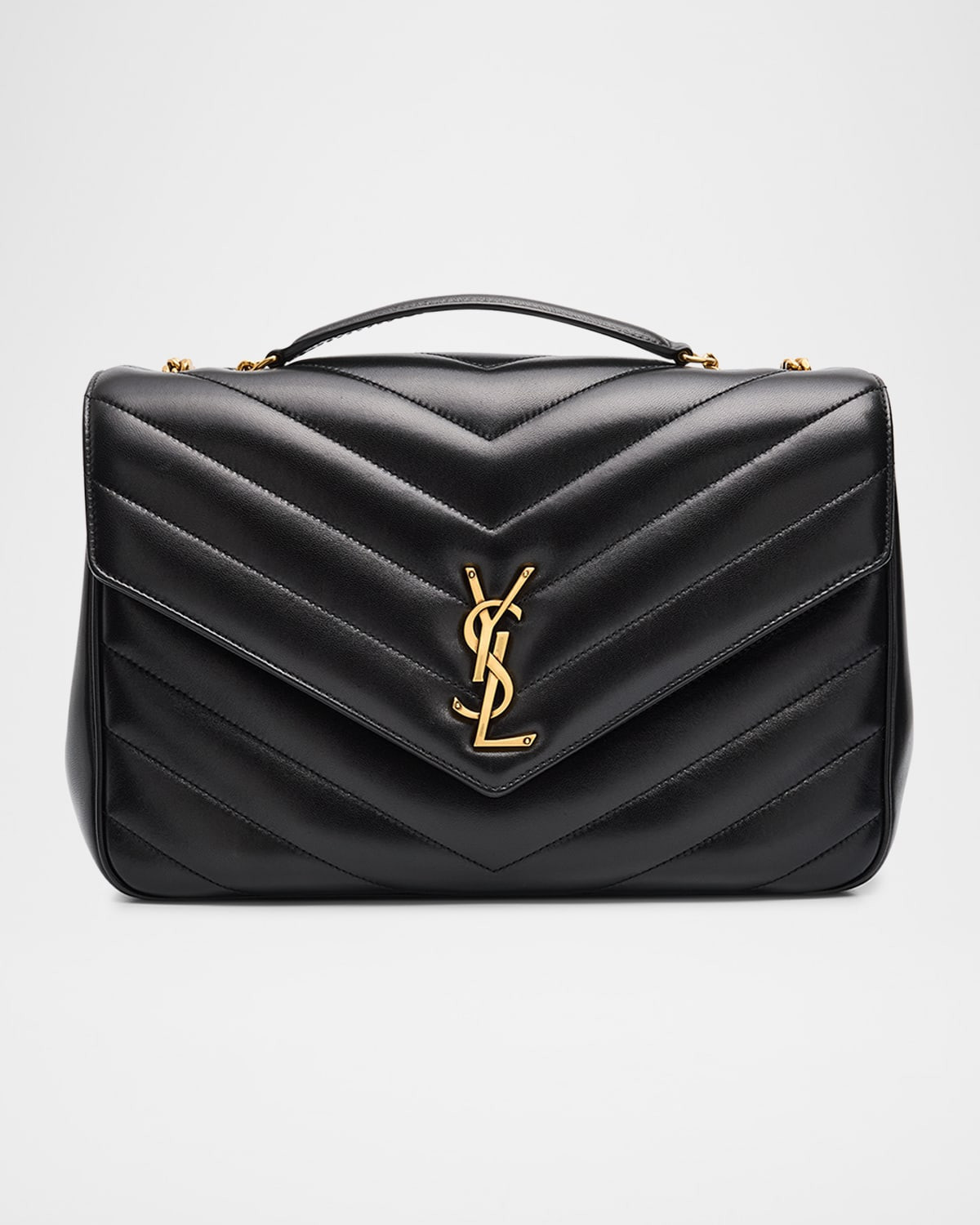 Loulou Large YSL Chain Shoulder Bag in Quilted Leather | Neiman Marcus