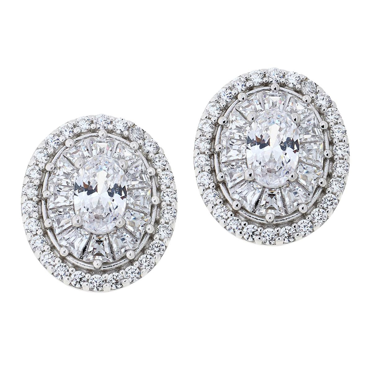 Radiance by Absolute™ Belladonna Sterling Silver Halo Stud Earrings | HSN