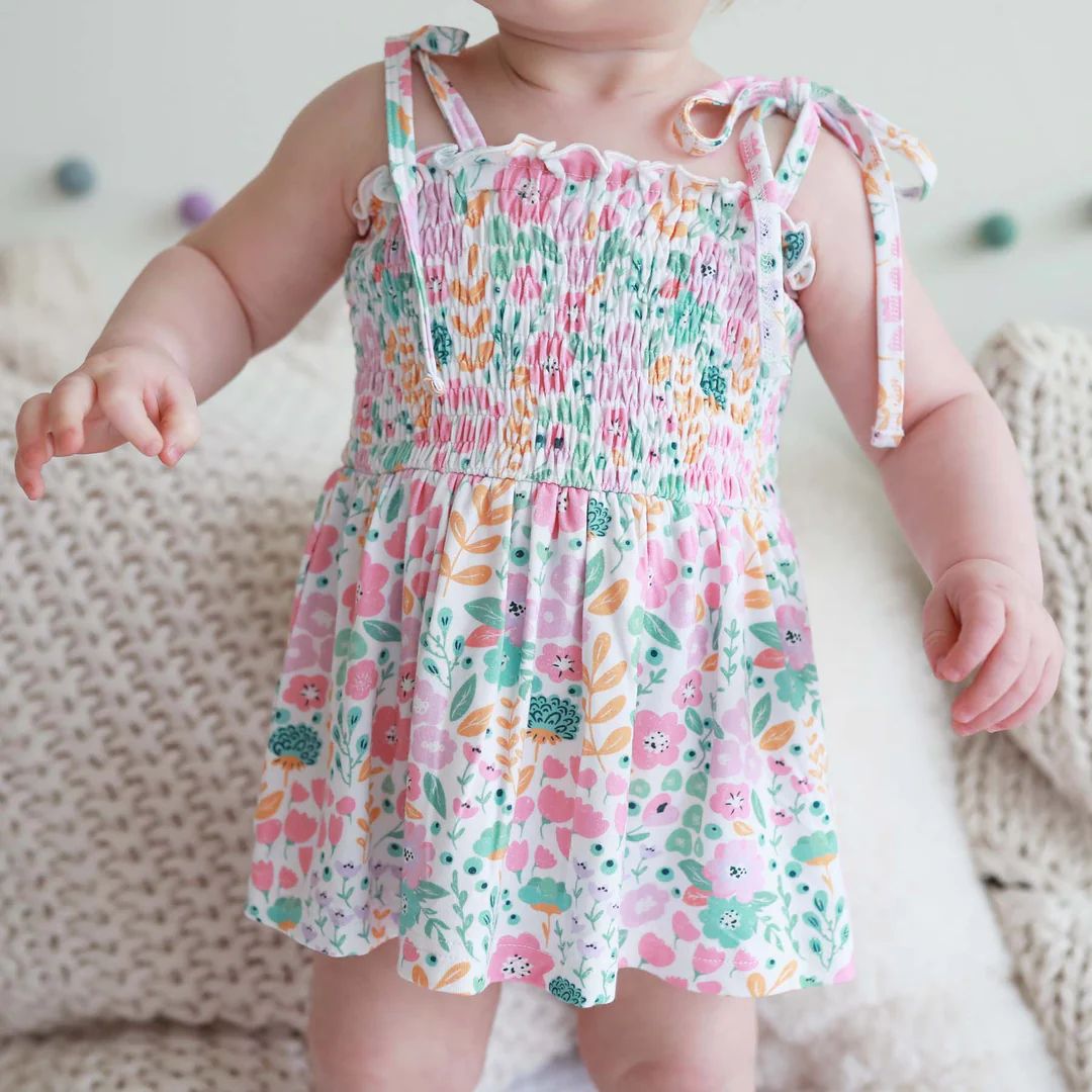 Smocked Twirl Bodysuit | Willow's Whimsy Floral | Caden Lane