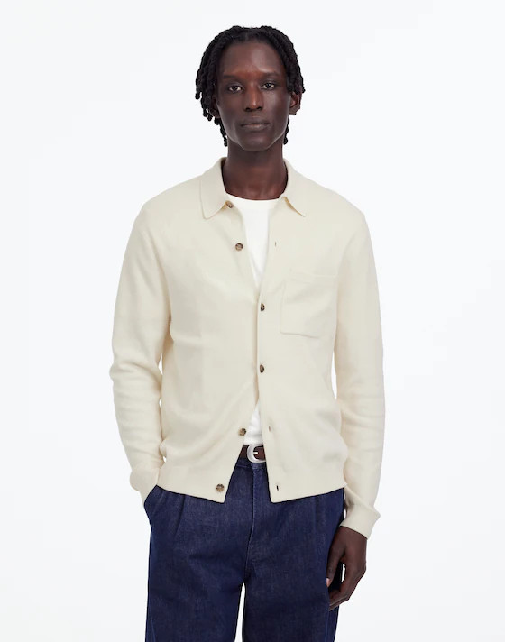 Half Milano Stitch Collared Cardigan | Madewell