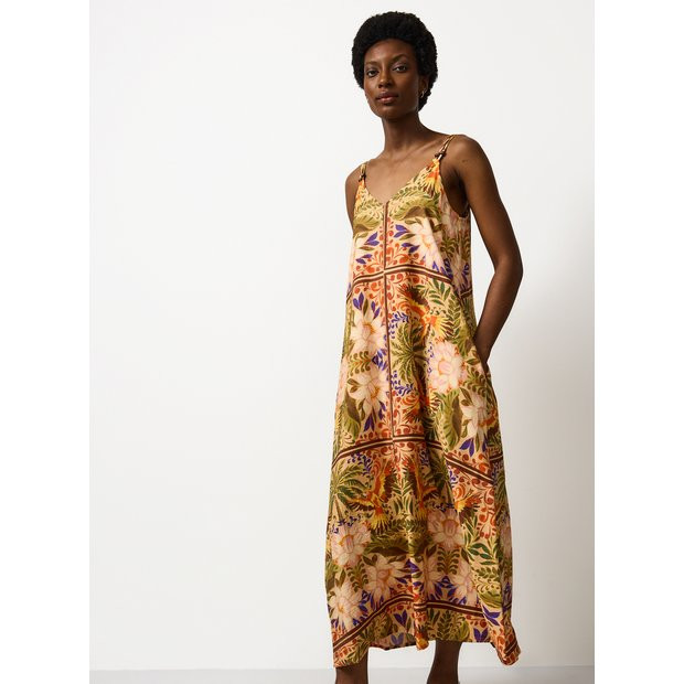 Parrot Palm Print Trapeze Cami Dress 18 | Tu Clothing
