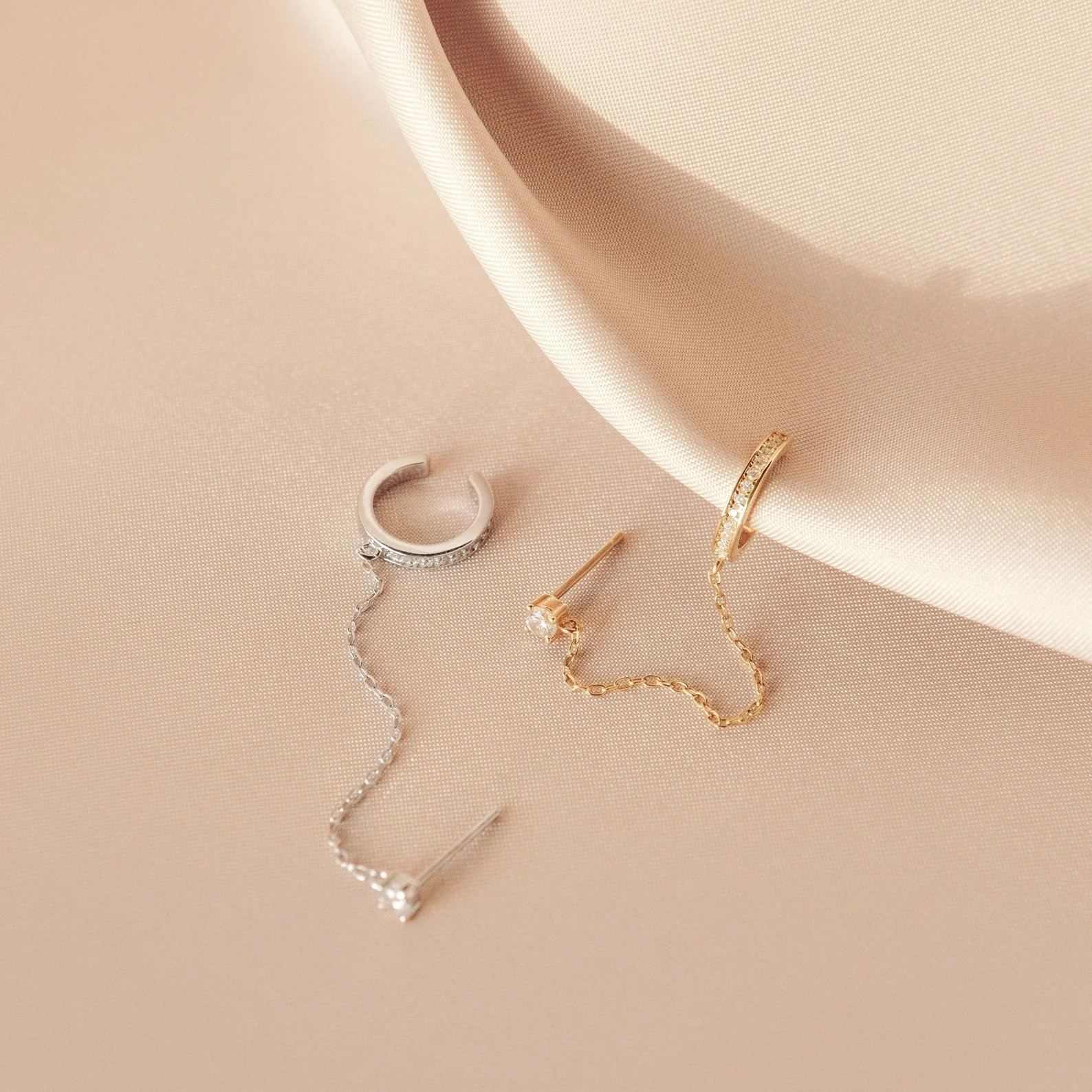 Pave Chain Ear Cuffs | Caitlyn Minimalist