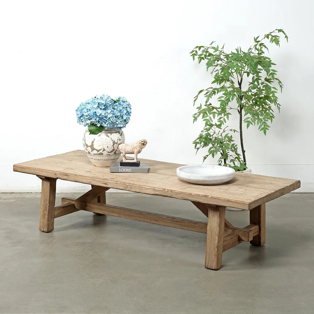 Approx. 70 Inches Long Rustic Farmhouse Coffee Table Weathered Natural | Perigold