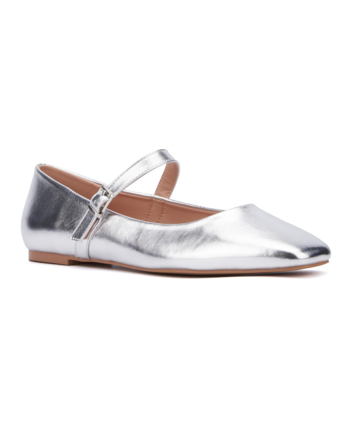 Women's Page- Buckle Ballet Flats - Silver metallic | Macy's
