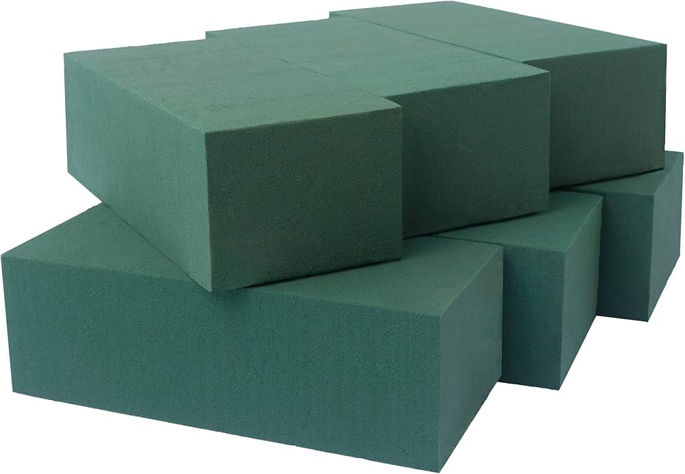Pack of 6 Dry and Wet Floral Foam Blocks for Fresh and Artificial Flowers, Each (7.8” L x 3.5... | Amazon (US)