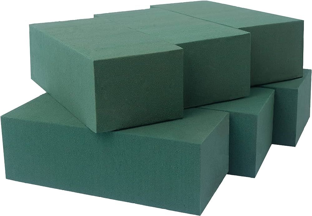 Pack of 6 Dry and Wet Floral Foam Blocks for Fresh and Artificial Flowers, Each (7.8” L x 3.5... | Amazon (US)