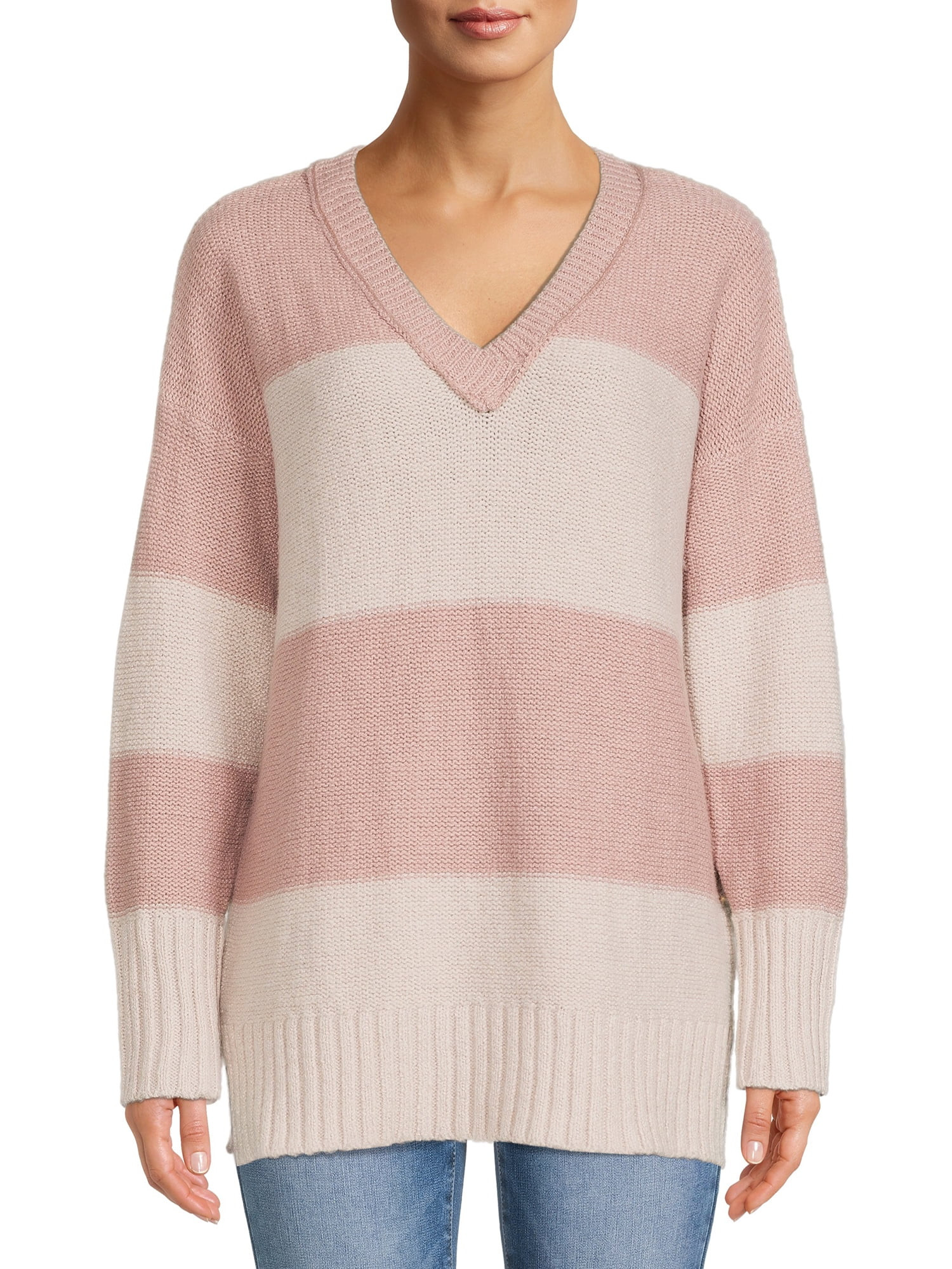 Bohemian Rose Women's V-Neck Tunic Sweater - Walmart.com | Walmart (US)