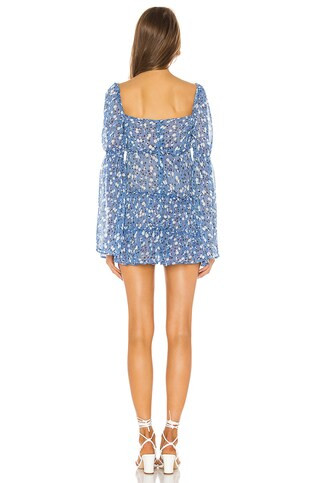 Ailish Mini Dress in Blue Ditsy | Revolve Clothing (Global)