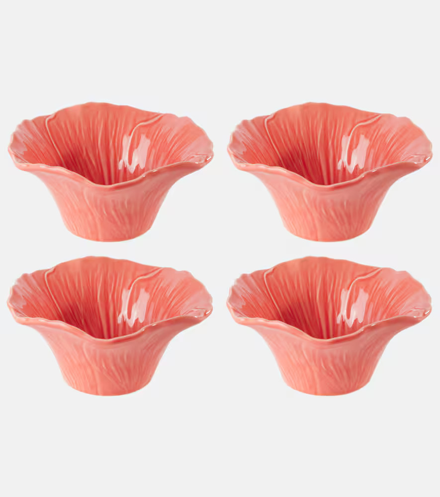Bordallo Pinheiro Maria Flor Hollyhock set of 4 ceramic bowls | Mytheresa (US/CA)