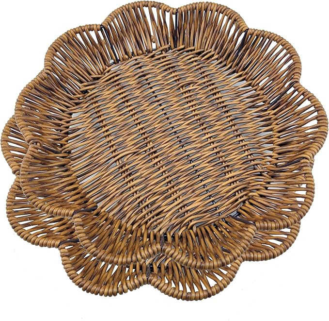 Wicker Bread Basket, Tabletop Food Serving Trays,Handwoven Storage Basket Bin for Fruit Vegetable... | Amazon (US)