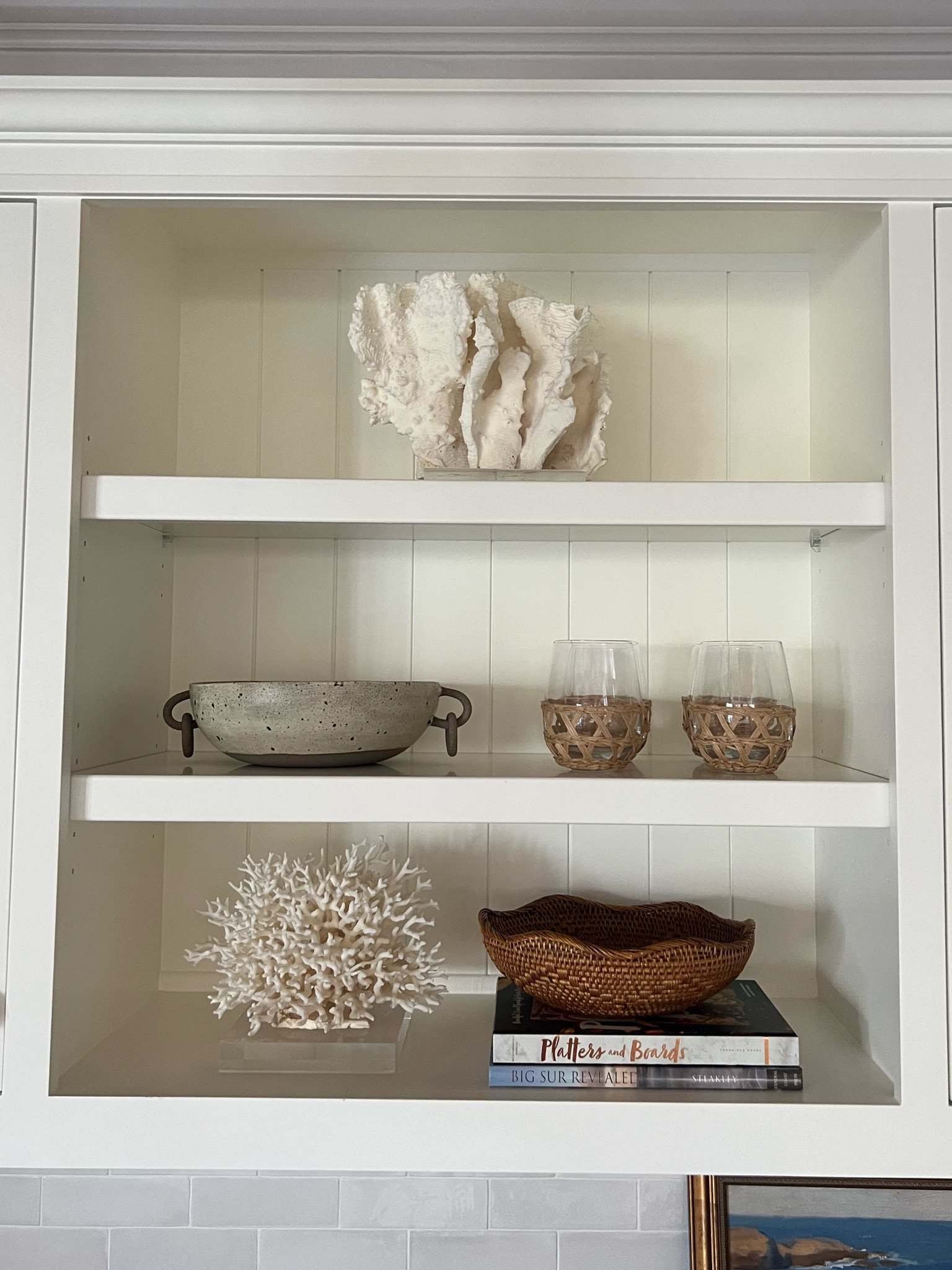 Neutral Styling Tips:
1. Use items with texture like rattan or wicker
2. Create a theme and repeat it 
3. Use new & old items with meaning 
4. Vary the heights of items and use books to create height
4. Add in something natural like succulents, plants or coral

#emilyruddointeriordesign #ltkstyling #stylingshelves #shelfstying #homestyling 

#LTKstyletip #LTKSeasonal #LTKhome