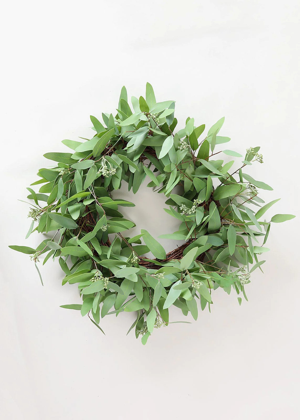 Real Touch Seeded Eucalyptus Leaf Wreath - 24" | Afloral