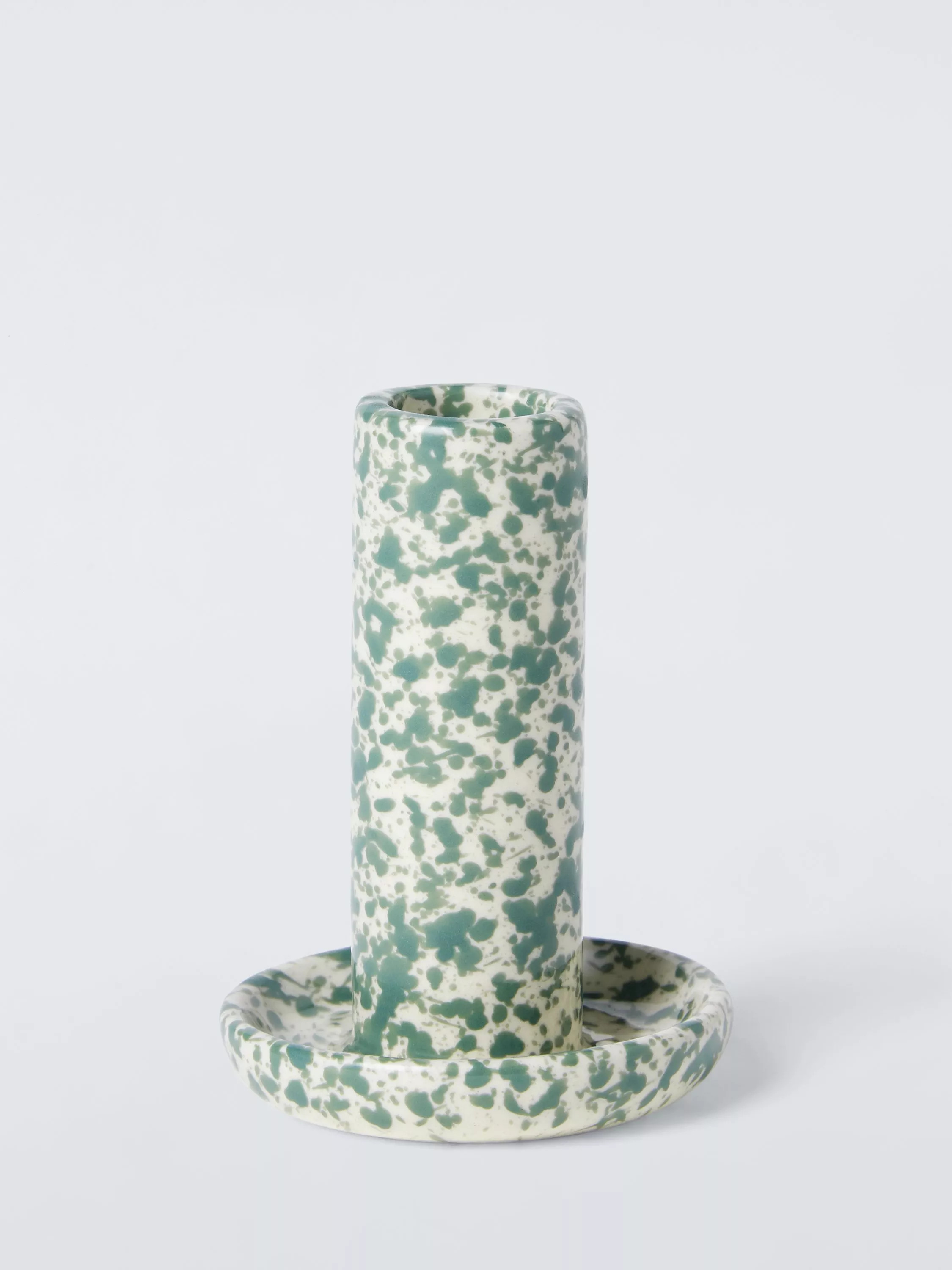 John Lewis Speckle Dinner Candlestick Holder, Green | John Lewis (UK)
