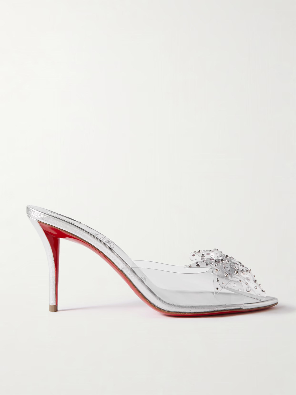 Christian Louboutin - Aqua Strass 80 Crystal-embellished Pvc Sandals - Silver | NET-A-PORTER (US)