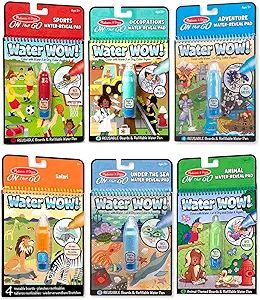 Melissa & Doug On the Go Water Wow Reusable Color with Water Activity Pad 6-Pack, Sports, Occupat... | Amazon (US)