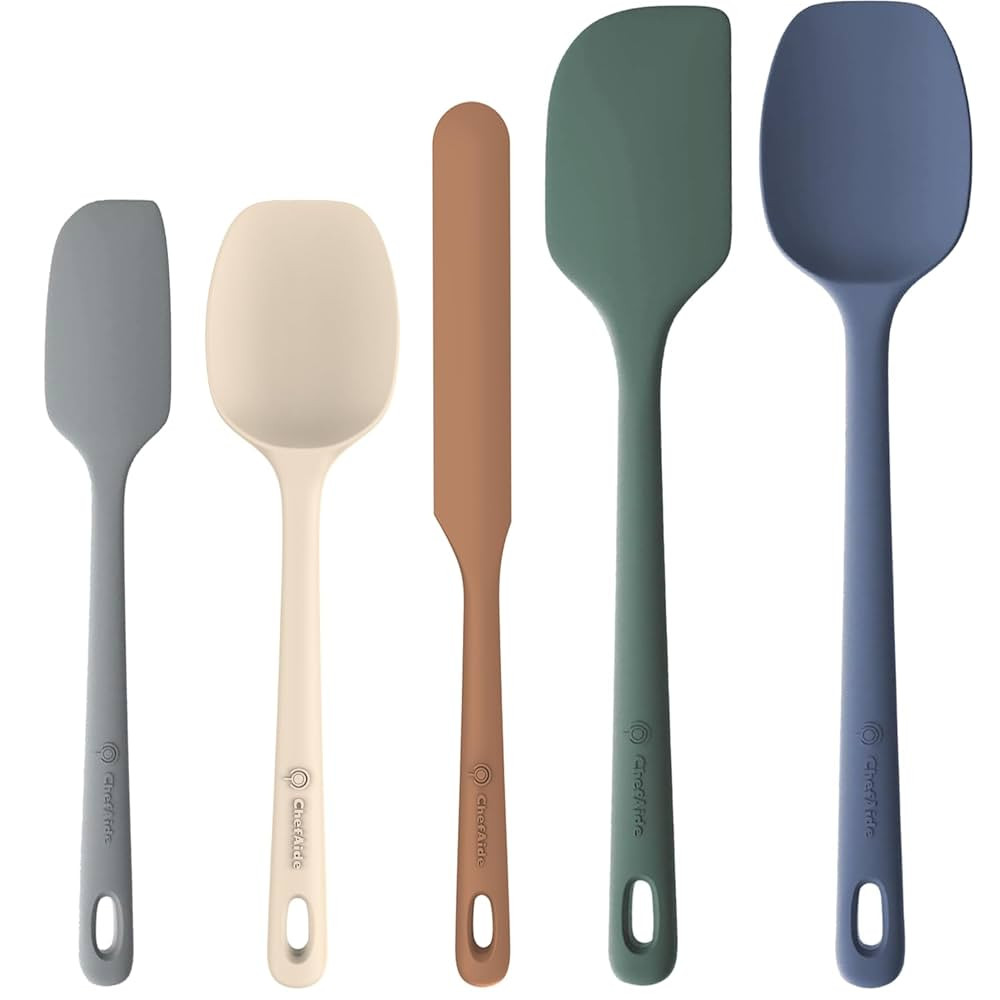 5 Pieces Silicone Spatula Set, Food Grade Rubber Spatula, Upgrade Strong Handle with Ergonomic Gr... | Amazon (US)