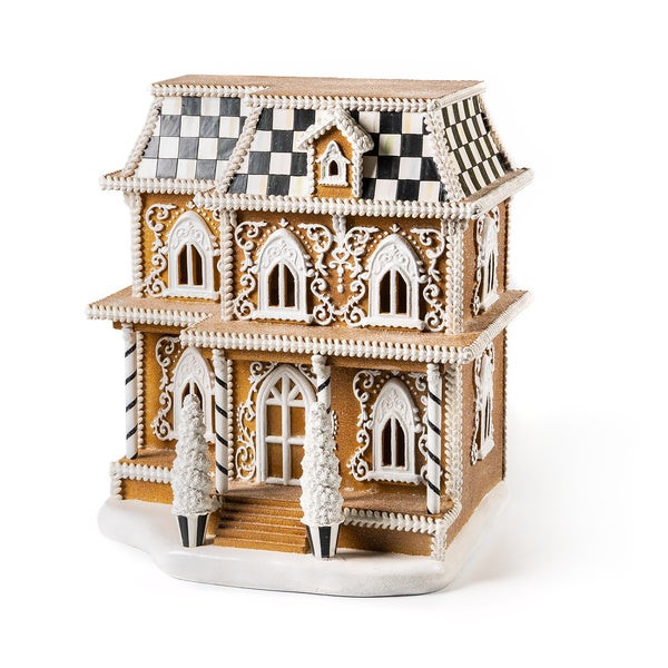 MacKenzie-Childs Gingerbread Illuminated House Figurine | MacKenzie-Childs