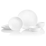 Corelle Service for 6, Chip Resistant, Winter Frost White Dinnerware Set, 18-Piece | Amazon (US)