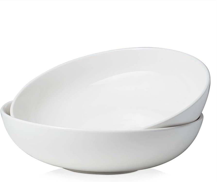 DOWAN 11.5" Large Serving Bowls, 3.2 Qt White Bowls, Serving Platter, Big Ceramic Bowls, Nesting ... | Amazon (US)