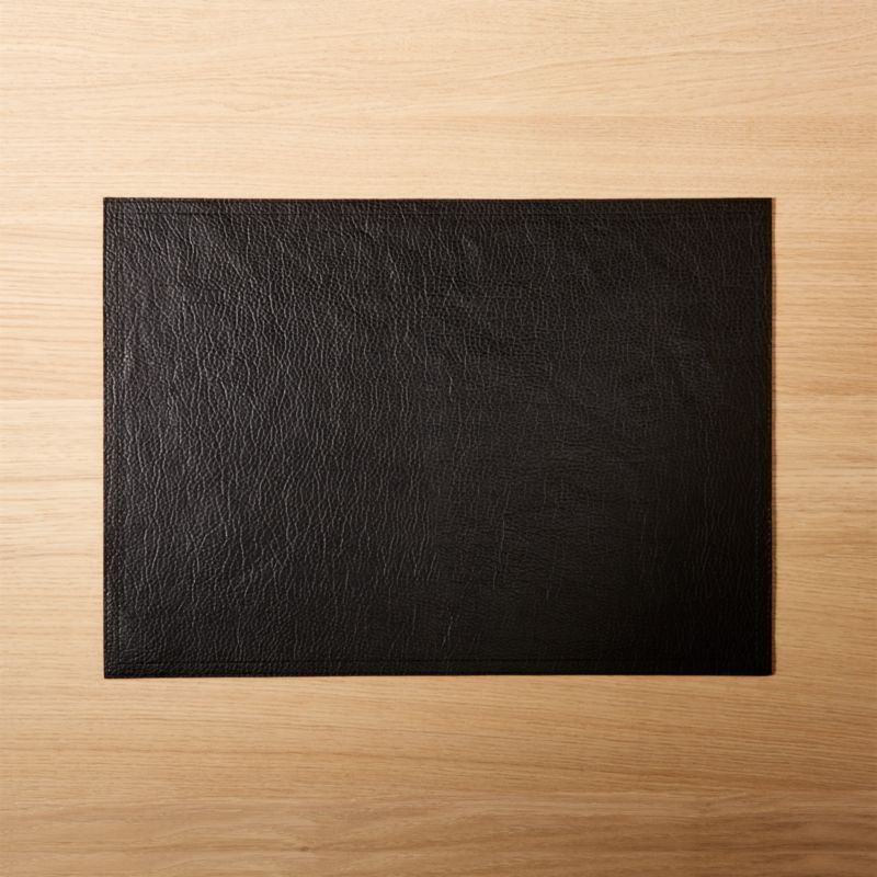 Modern Faux Black Leather Placemat + Reviews | CB2 | CB2
