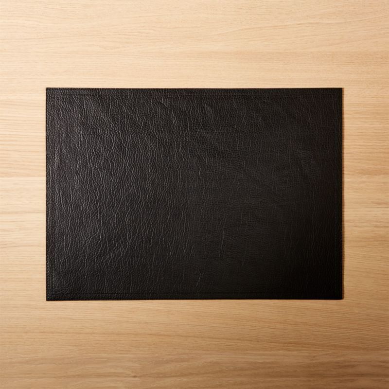 Faux Black Leather Placemat + Reviews | CB2 | CB2