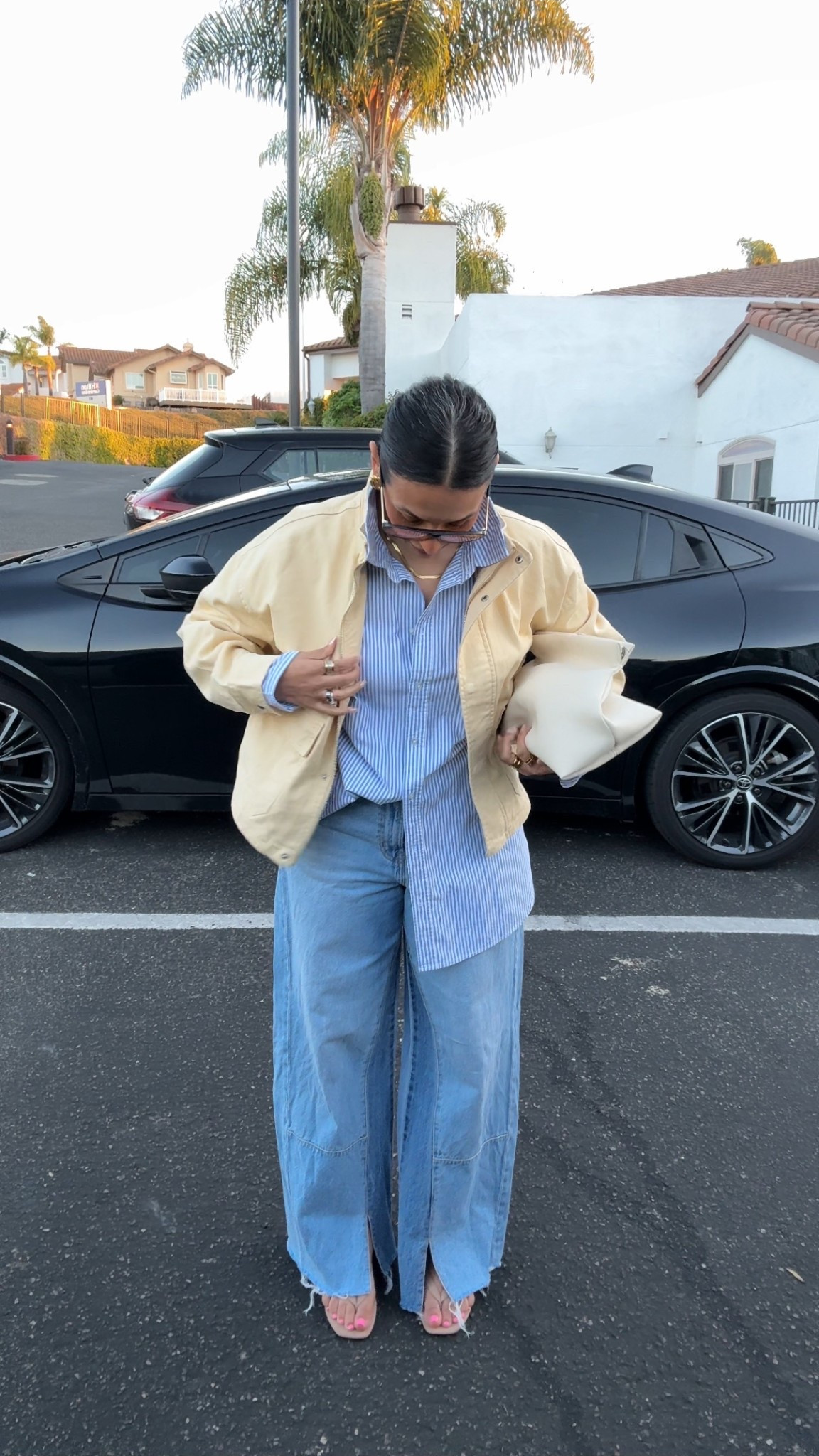 Jacket and top: Large
Jeans: 10 (size up for baggy look)

#LTKOver40