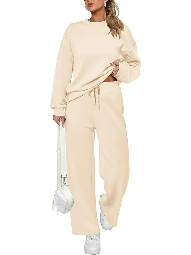 PRETTYGARDEN Women's 2 Piece Outfits Winter Long Sleeve Pullover Tops And Long Pants Lounge Sets ... | Walmart (US)