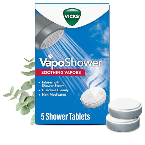 Vicks VapoShower, Shower Tablet, Shower Bomb, Aromatherapy Vapors, Eucaplytus & Menthol, Soothing Non-Medicated Vapor Steam, 5ct | Amazon (US)