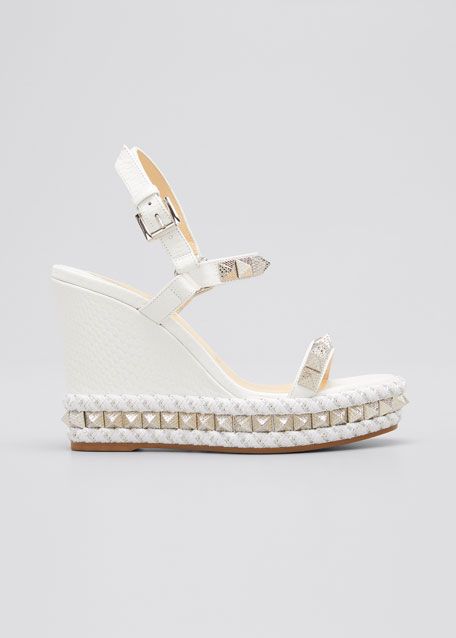 Christian Louboutin Pyraclou Spike Wedge Sandals | Bergdorf Goodman